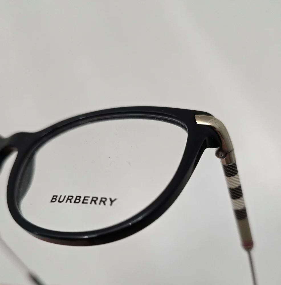Burberry Black Gold Plaid Womens Eyewear Glasses
